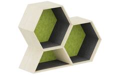 Lernwabe® Flip set S: 2 hele + 1 halve honingraat S, grijs/lichtgroen (incl. montage)