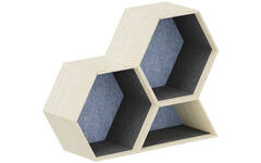 Lernwabe® Flip set S: 2 hele + 1 halve honingraat S, grijs/lichtblauw (incl. montage)