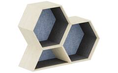 Lernwabe® Flip set S: 2 hele + 1 halve honingraat S, grijs/lichtblauw (incl. montage)