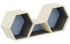 Lernwabe® Flip set S: 2 hele + 1 halve honingraat S, grijs/lichtblauw (incl. montage)