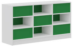 Kast ruimteverdelend wit | achterwanden groen, breedte 149 cm