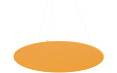 Akoestisch PET-vilt rond plafondpaneel, geel, Ø120 cm