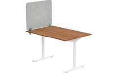 Akoestisch PET-vilt scheidingsscherm bureau, lichtgrijs, 60x75 cm