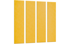 Akoestische PET-vilt wandpanelen, set4, geel, 30x120 cm