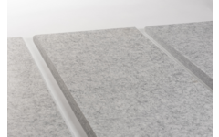 Akoestische PET-vilt wandpanelen, set4, lichtgrijs, 30x120 cm