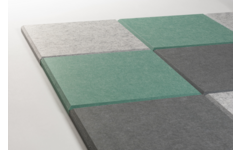 Akoestische PET-vilt wandtegels, set12, combi set petrolgroen, 30x30cm