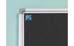 Prikbord Softline profiel 16mm, bulletin zwart, 90x120 cm