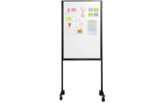 Verrijdbaar Work Board, emailstaal wit, 120x75 cm