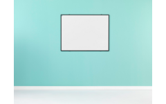 Whiteboard, wit emaille, Softline 8 mm - zwart profiel, 100x100 cm