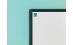 Whiteboard, wit emaille, Softline 8 mm - zwart profiel, 100x150 cm