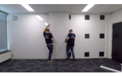 Whiteboard VisuWall met zwarte rand en afgeronde hoeken,  294 × 198 cm