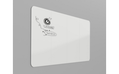 Whiteboard VisuWall met zwarte rand en afgeronde hoeken,  392 × 198 cm