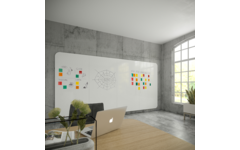 Whiteboard VisuWall met zwarte rand en afgeronde hoeken,  490 × 198 cm