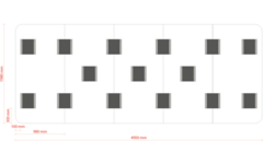 Whiteboard VisuWall met zwarte rand en afgeronde hoeken,  490 × 198 cm