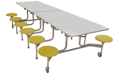 Rechthoekige tafel, 12-zitter 244 x 61 x 150 cm(LxBxH)