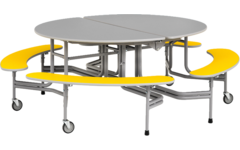 Ronde tafel met banken, 8-zitter H61 136cm x 153cm x 61cm