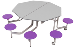 Achthoekige tafel, 8-zitter H61 136cm x 153cm x 61cm