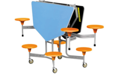 Achthoekige tafel, 8-zitter H74 136cm x 153cm x 74cm