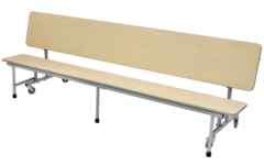 3-in1 tafel/zitbanken, H68 244cm x 69cm (zithoogte 37,5cm)