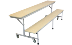 3-in1 tafel/zitbanken, H74 244cm x 74cm (zithoogte 42,5cm)