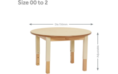 Tafel rond in hoogte verstelbaar, klein, PT1277