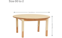 Tafel rond in hoogte verstelbaar, middel, PT1278