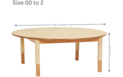 Tafel rond in hoogte verstelbaar, groot, PT1279