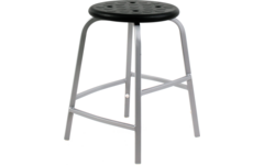 Taboeret 50H verspr. steunen frame RAL9006 zitting PUR zwart