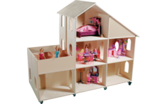 Poppenhuis Naturel enkel verrijdbaar 150x75 cm