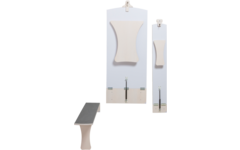 Opklapbank los Lengte 120xH45 cm, inclusief montage