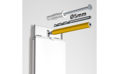 Card Rail wit, 114 cm, inclusief bevestigingsmateriaal en magneetjes