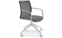 Stoel verrijdbaar Join, Antraciete bekleding, frame wit