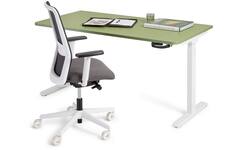 Bureau S-Light slinger, 160x80 cm, wit frame, groen blad (Taiga)