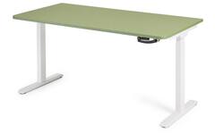 Bureau S-Light slinger, 160x80 cm, wit frame, groen blad (Taiga)