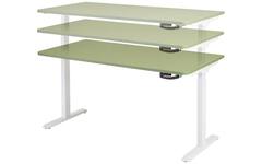 Bureau S-Light slinger, 160x80 cm, wit frame, groen blad (Taiga)