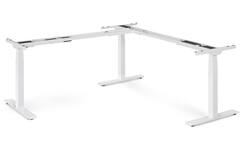 S-Line hoekopstelling, wit frame, blad Oak medium, 120x80/70x100 cm