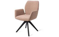 Misaki stoel, stofkleur Humble Hemp, onderstel black oak hout