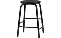 Taboeret zithoogte 65, frame zwart, zitting zwart (PUR)