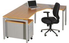 Werkplek Arca 200x160 NG-Compact groot instelb. 62-82 cm
