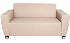 Bank Rolo 2-zits, geremde wielen, stof 8x 32M1983 classic kiezelbeige