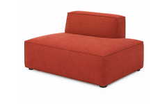 Zitelement Harley | Chaise, Stofgroep Harlow Reishi, zwarte doppootjes