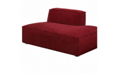 Zitelement Harley | Chaise, Stofgroep Harlow Reishi, zwarte doppootjes