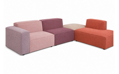 Zitelement Harley | Corner, Stofgroep Harlow Reishi, zwarte doppootjes