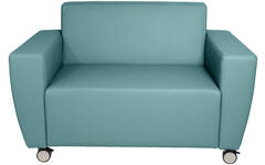 Bank Rolo 1,5 zit -loveseat, geremde wielen, stof 8x 32M1274 groen