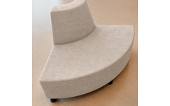 Zitelement Daan, binnenhoek, korte rug, diameter 160 cm, stof Adore