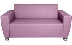 Bank Rolo 2-zits, geremde wielen, stof 8x 32M4634 trend paars