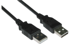 USB kabel High Quality 2.0 - A male USB A male zwart 2.0 meter