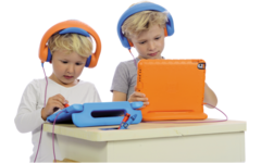 Safe 'n Sound hoofdtelefoon blauw, met afneembare textiel kabel