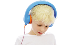 Safe 'n Sound hoofdtelefoon blauw, met afneembare textiel kabel