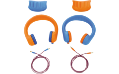 Safe 'n Sound hoofdtelefoon set van 6 st. (blauw/oranje) + 3 extra kabels
